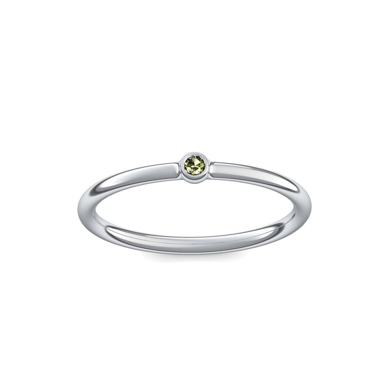 Verlobungsring Schlicht Weissgold Peridot