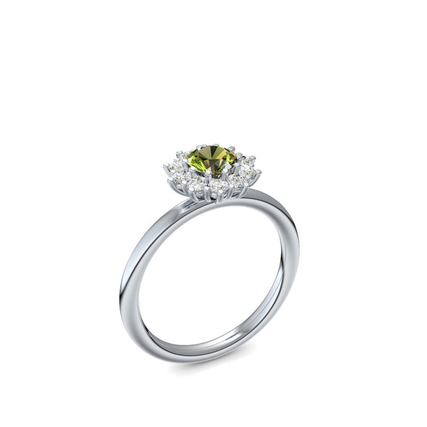 Verlobungsring Silber Peridot