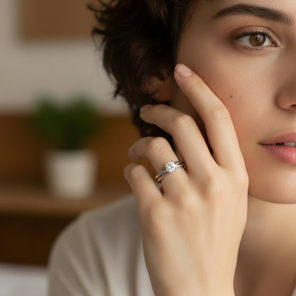 Verlobungsring Weissgold Zirkonia