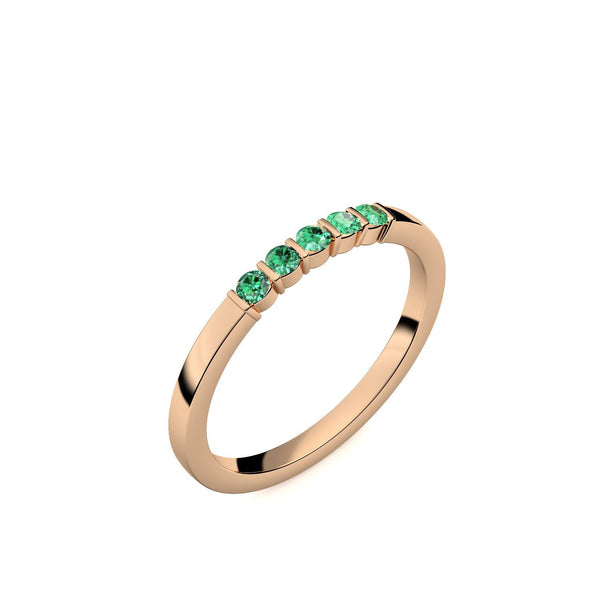 Damen Ring Rosegold Smaragd