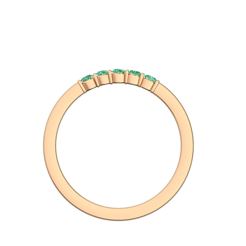 Damen Ring Rosegold Smaragd