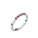 Damen Ring Weissgold Granat