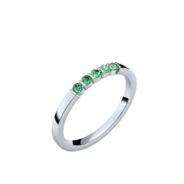 Damen Ring Weissgold Smaragd