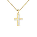 Damenkette Kreuz Gelbgold Zirkonia