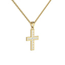 Damenkette Kreuz Gelbgold Zirkonia