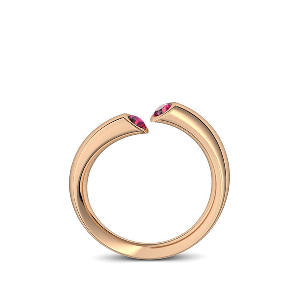 Damenring Offen Rosegold Rubin