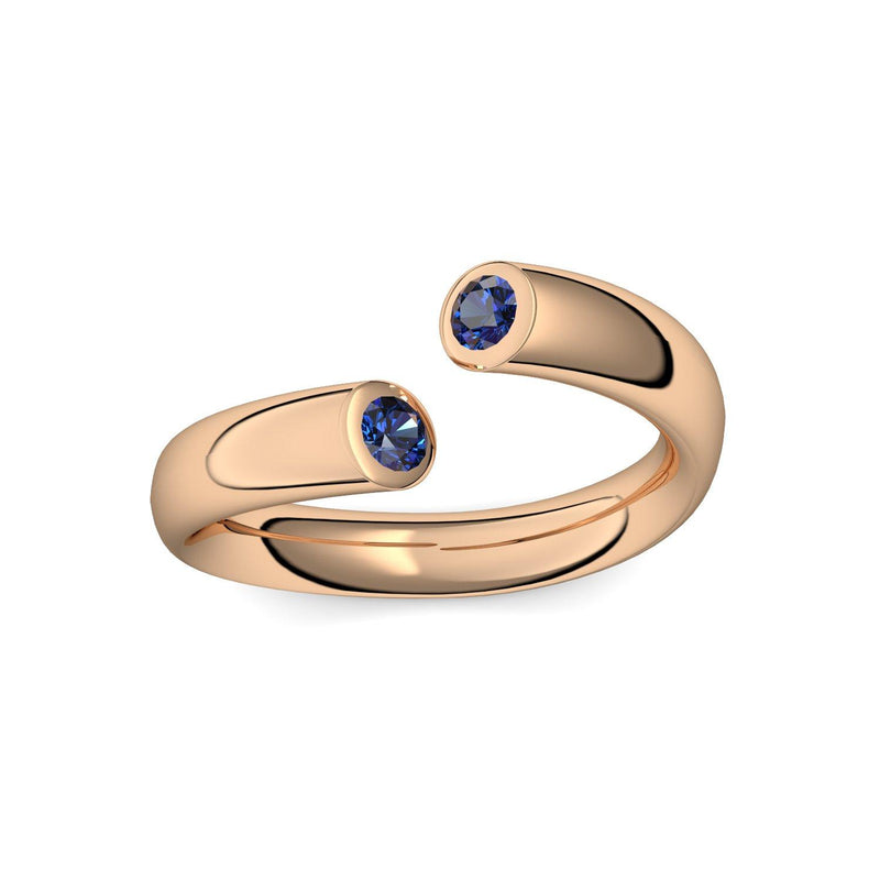 Damenring Offen Rosegold Saphir