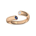 Damenring Offen Rosegold Saphir