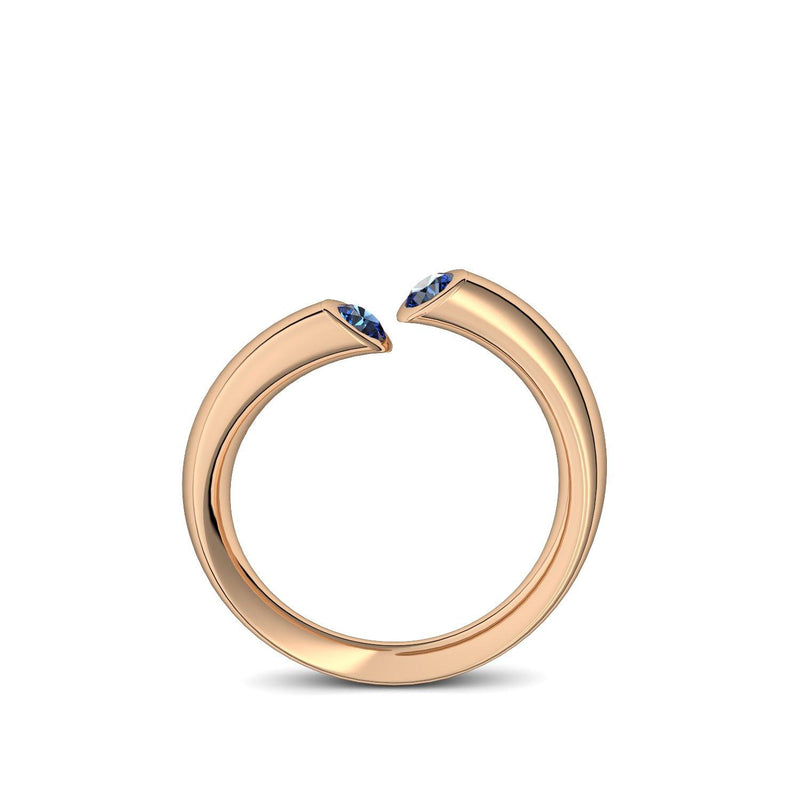 Damenring Offen Rosegold Saphir