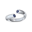 Damenring Offen Weissgold Saphir