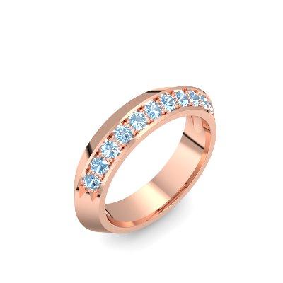 Damenring Stein Rosegold Aquamarin