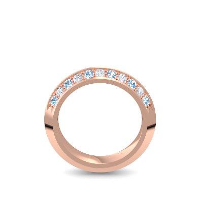 Damenring Stein Rosegold Aquamarin