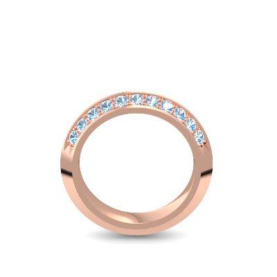 Damenring Stein Rosegold Aquamarin