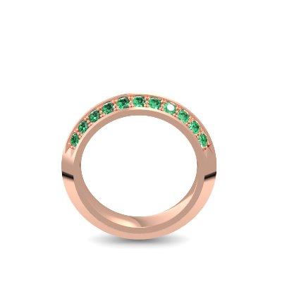 Damenring Stein Rosegold Smaragd