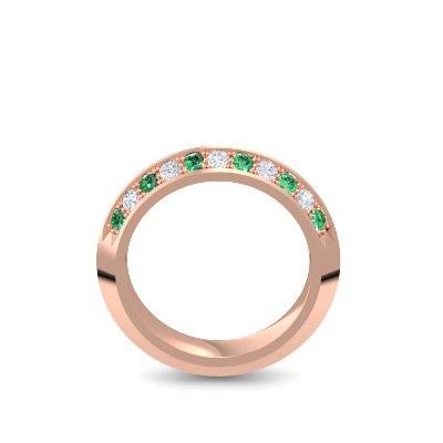 Damenring Stein Rosegold Smaragd