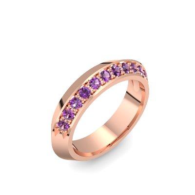 Damenring Stein Rosegoldvergoldet Amethyst