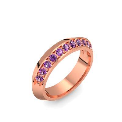 Damenring Stein Rotgold Amethyst