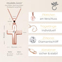 Halskette Kreuz Rosegoldvergoldet Zirkonia