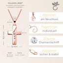 Halskette Kreuzanhaenger Rosegoldvergoldet Zirkonia