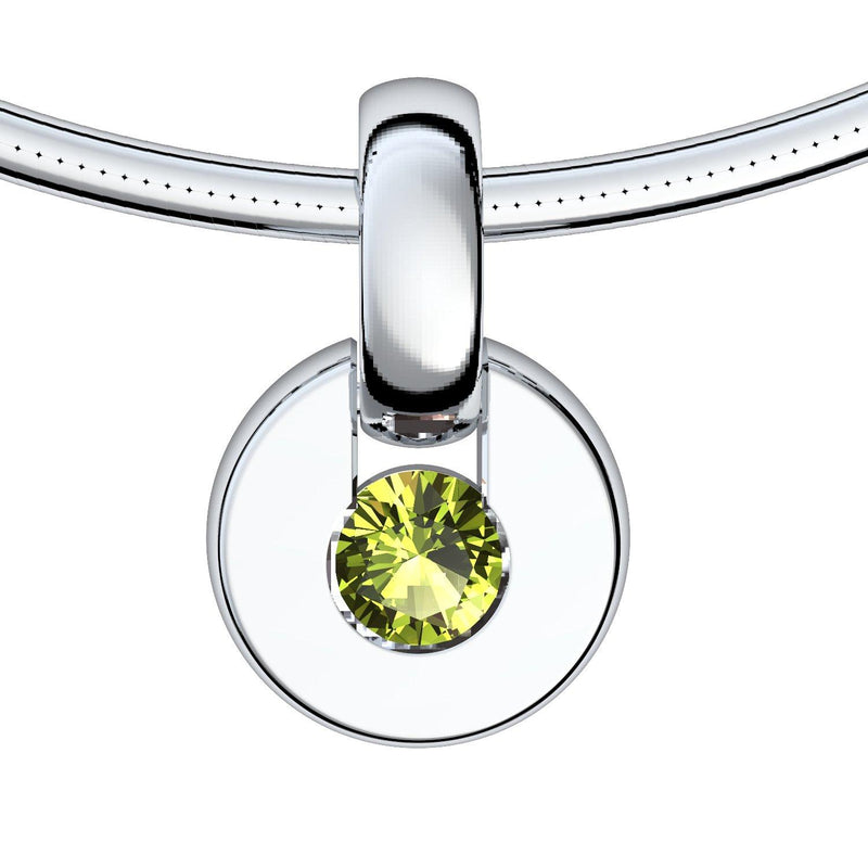 Kette Anhaenger Rund Weissgold Peridot