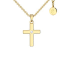 Kreuz Kette Damen Gelbgoldvergoldet Zirkonia