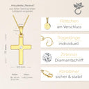 Kreuz Kette Damen Gelbgoldvergoldet Zirkonia