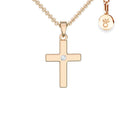 Kreuz Kette Damen Rosegoldvergoldet Zirkonia