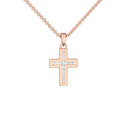 Kreuz Kette Rosegoldvergoldet Zirkonia