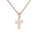Kreuz Kette Rosegoldvergoldet Zirkonia