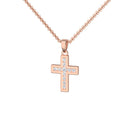 Kreuz Kette Rosegoldvergoldet Zirkonia