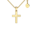 Kreuzkette Damen Gelbgold