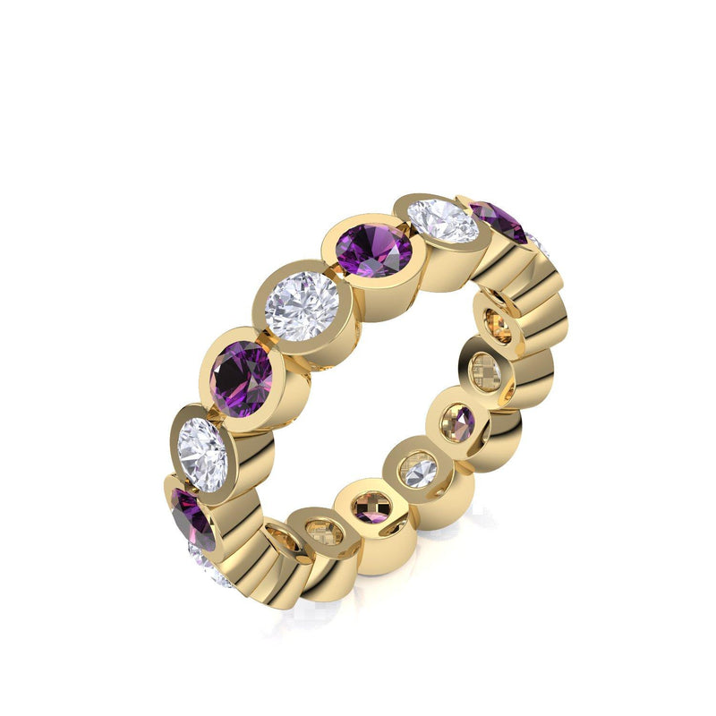 Memory Ring Gelbgold Amethyst