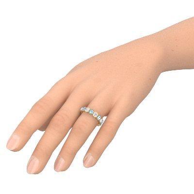 Memory Ring Gelbgold Aquamarin