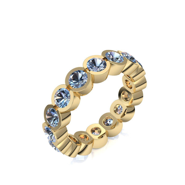 Memory Ring Gelbgold Blautopas