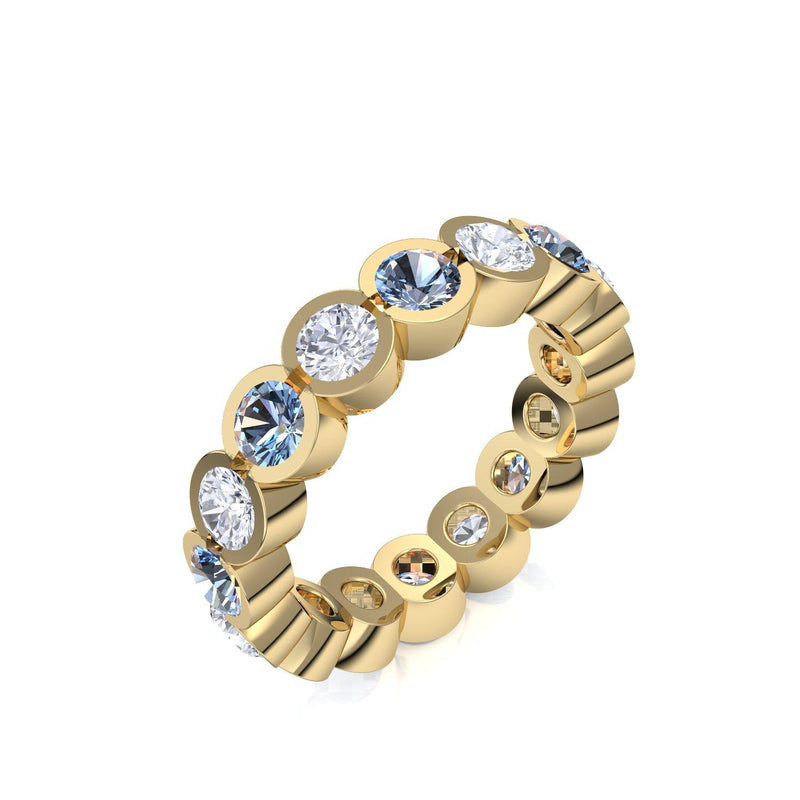 Memory Ring Gelbgold Blautopas