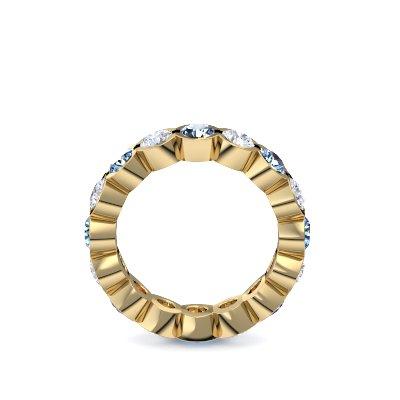 Memory Ring Gelbgold Blautopas