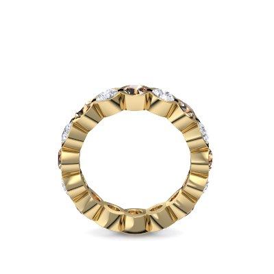 Memory Ring Gelbgold Rauchquarz