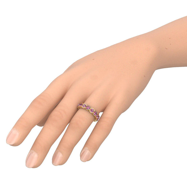 Memory Ring Gelbgold Turmalinpink