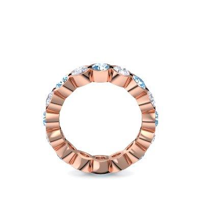 Memory Ring Rosegold Aquamarin