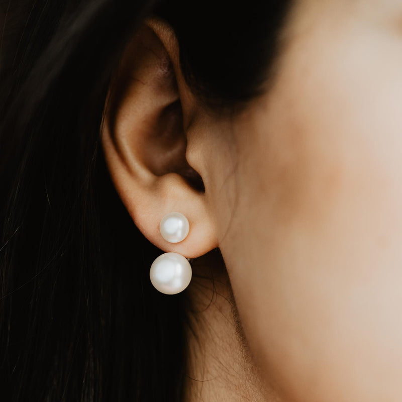 Perlen Ohrringe Silber Suesswasserperleweiss
