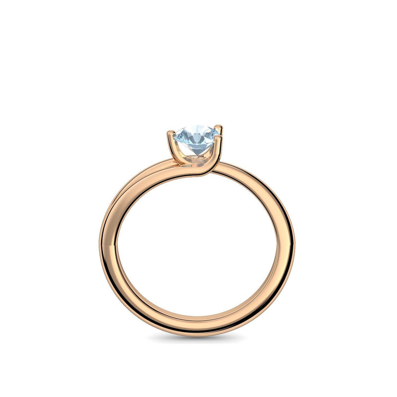 Ring Damen Rosegold Aquamarin