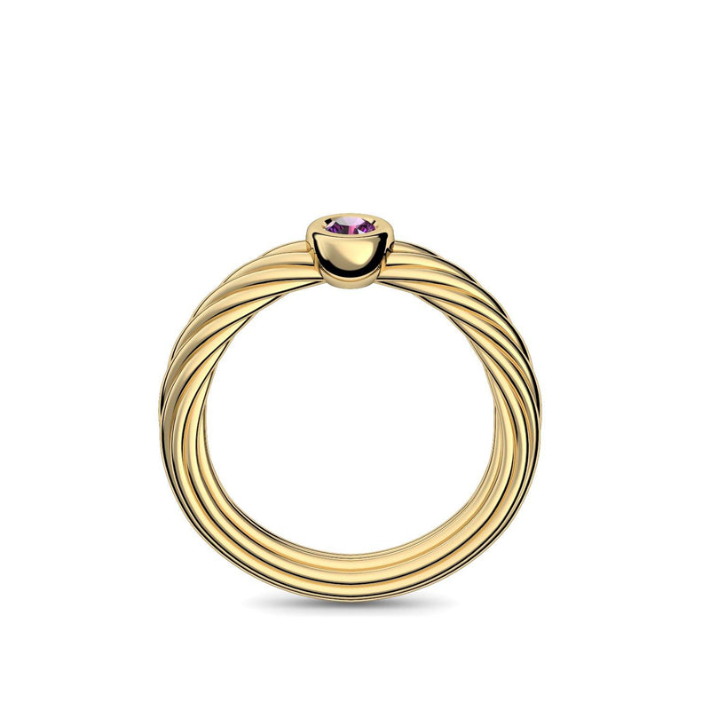 Ring Geflochten Gelbgold Amethyst