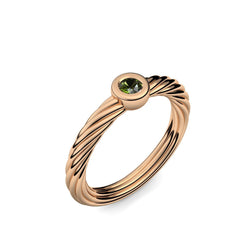 Ring Geflochten Rosegold Turmalin