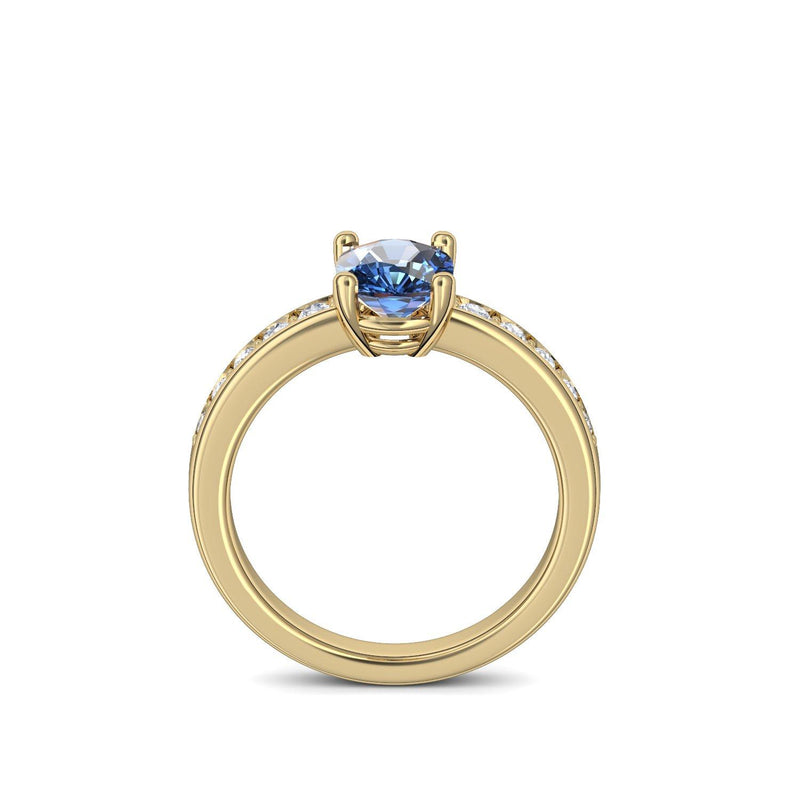 Ring Gelbgold Blautopas