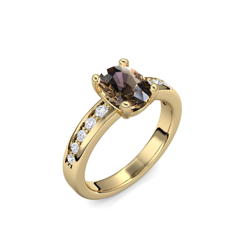 Ring Gelbgold Rauchquarz