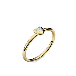 Ring Herz Gelbgold Aquamarin