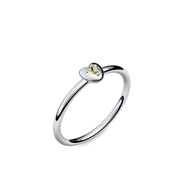 Ring Herz Platin Peridot