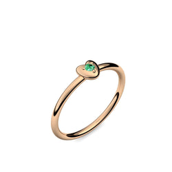 Ring Herz Rosegold Smaragd