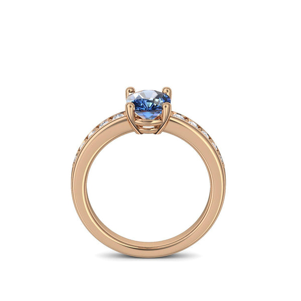 Ring Rosegold Blautopas