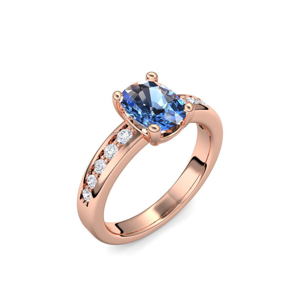 Ring Rotgold Blautopas